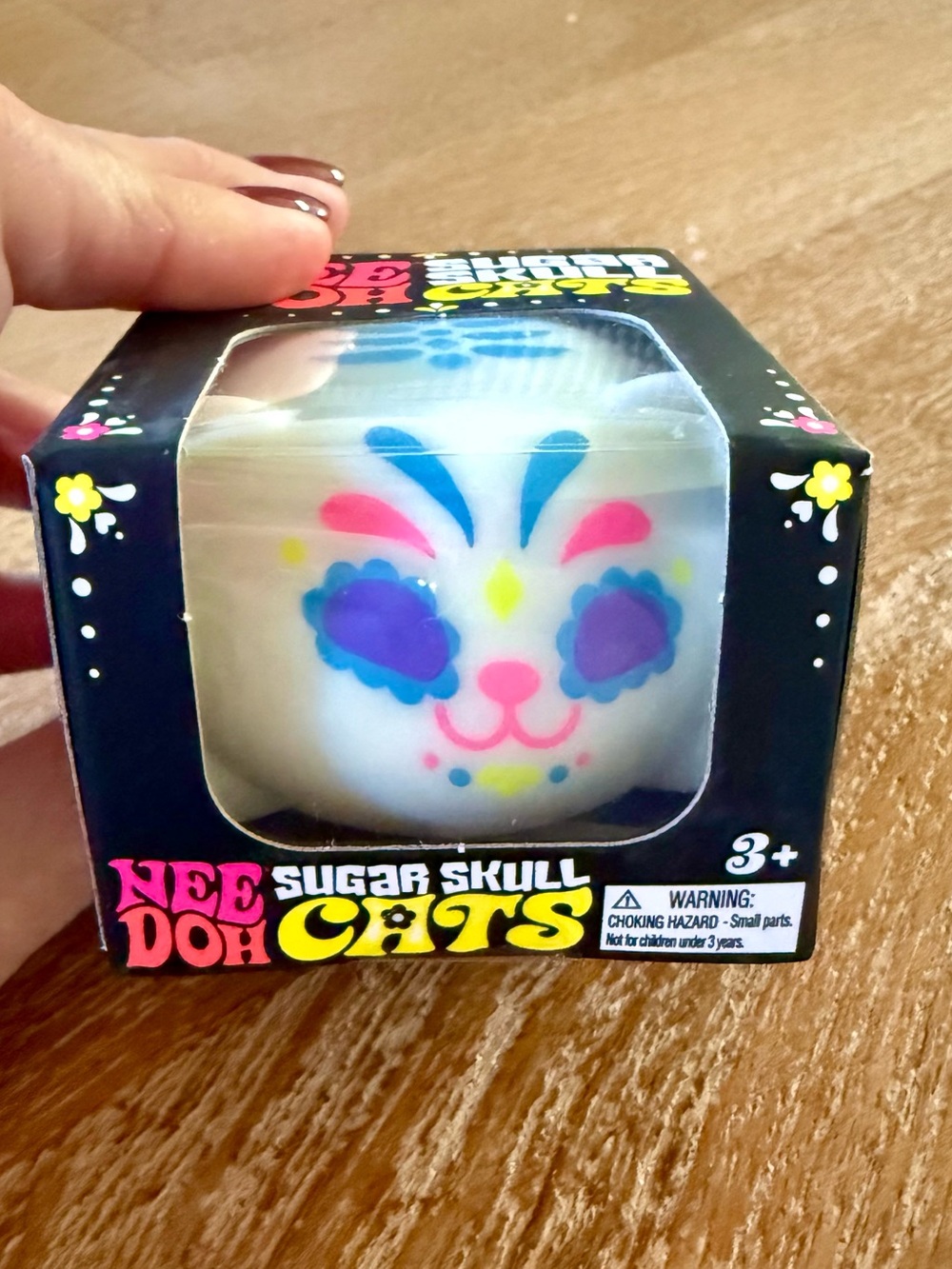 💀🐱Schylling NeeDoh Sugar Skull Cats Squishy- NWT 🩵🩷💛
